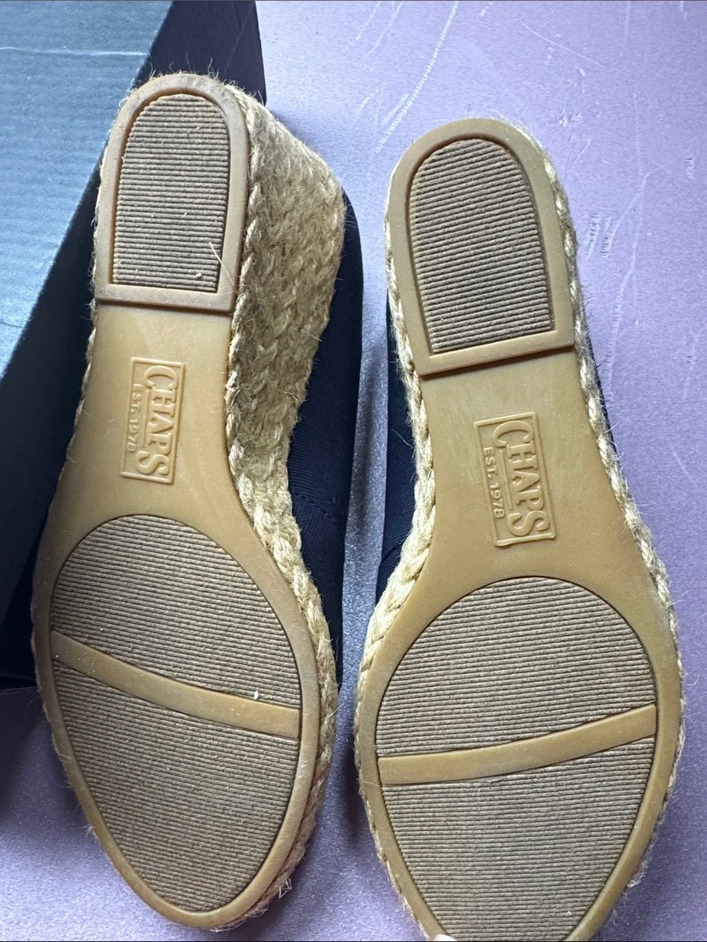 Chaps Navy Crisscross Espadrille Slip-Ons